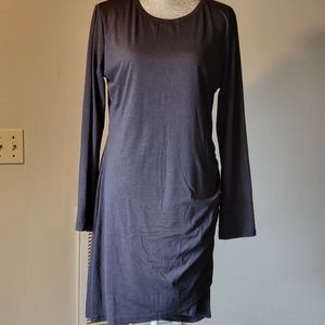 BTFBM, Black slub knit ruched bodycon dress NWT. Size sm/med.Long sleeve.